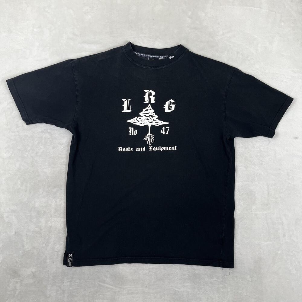 Vintage LRG T-Shirt Mens Medium Black Logo Graphic Streetwear Y2K Hip Hop